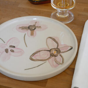 Assiettes plates "Fruits et fleurs"