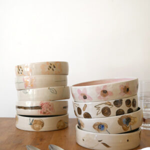 Assiettes creuses "Fruits et fleurs"